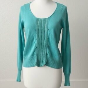Turquoise knit boho pullover